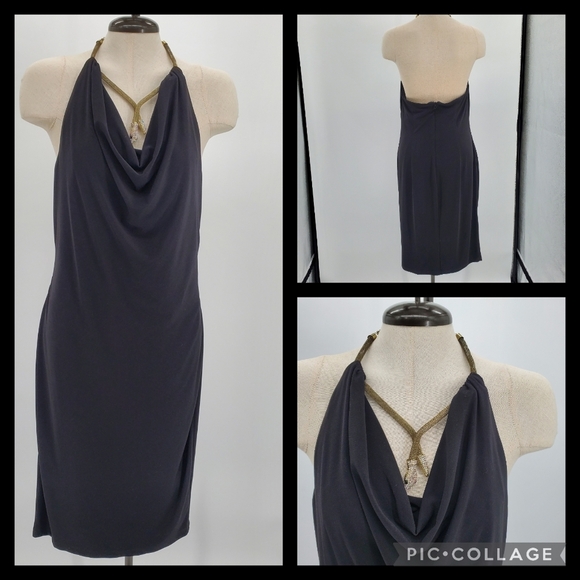 Boston Proper Dresses & Skirts - Boston Proper snake collar low back knit midi rhinestone dress women's size 14